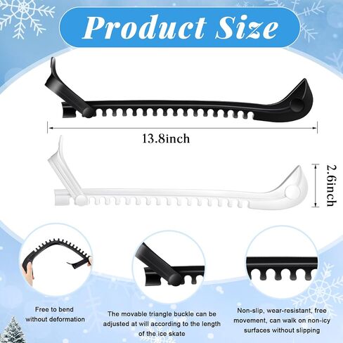 4 Pairs Ice Skate Guards Gift Set Include 2 Pairs Ice Skate Boot Covers and 2 Pairs Adjustable Ice Skate Blade Covers Skate Guards for Figure Skating, Roller Skates, Ice Skating Accessories in Saudi Arabia