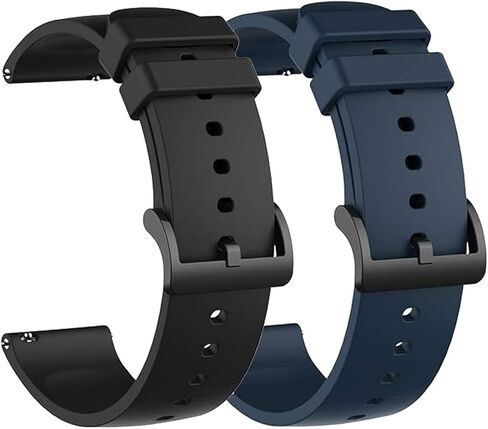 2 Pack Waterproof Bands Compatible with Amazfit Bip 3 Pro Watch Band, Soft Silicone Replacement Band for Amazfit Active/Gts 4 Mini/Gtr Mini/Bip 3 Smartwatch in Saudi Arabia