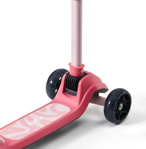 Kids Scooter, 3 LED Lighted Wheels, Any Height Adjustable Handlebar & Lean-to-Steer, Anti-Slip Deck, Easy-Fold Mechanism, Three-Wheel Scooter for Kids Ages 3-14（Pink） in Saudi Arabia