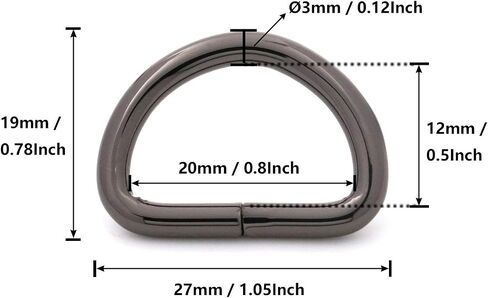 Wuuycoky 0.8" Inner Diameter D Rings Buckles D-ring Non-welded For Webbing Strapping Color Optional in Saudi Arabia