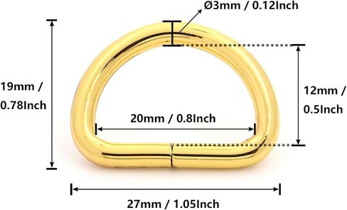 Wuuycoky 0.8" Inner Diameter D Rings Buckles D-ring Non-welded For Webbing Strapping Color Optional in Saudi Arabia