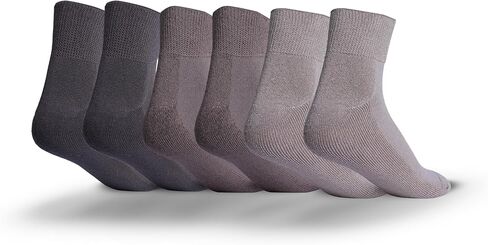 1SOCK2SOCK 6 Pack Diabetic Quarter Socks For Men and Women, Therapeutic, Non-Binding Circulatory, Silky Soft Cushioned Socks in Kuwait