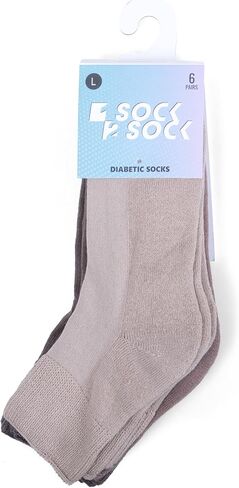 1SOCK2SOCK 6 Pack Diabetic Quarter Socks For Men and Women, Therapeutic, Non-Binding Circulatory, Silky Soft Cushioned Socks in Kuwait