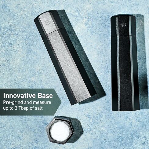 مجموعة مطحنة الملح والفلفل HexClad مع مطاحن احترافية قابلة للتعديل وأغطية لا تسبب الفوضى in Kuwait