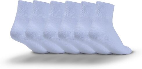 1SOCK2SOCK 6 Pack Diabetic Quarter Socks For Men and Women, Therapeutic, Non-Binding Circulatory, Silky Soft Cushioned Socks in Kuwait
