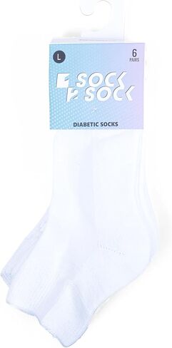 1SOCK2SOCK 6 Pack Diabetic Quarter Socks For Men and Women, Therapeutic, Non-Binding Circulatory, Silky Soft Cushioned Socks in Kuwait