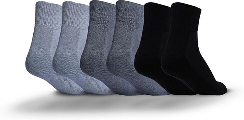 1SOCK2SOCK 6 Pack Diabetic Quarter Socks For Men and Women, Therapeutic, Non-Binding Circulatory, Silky Soft Cushioned Socks in Kuwait