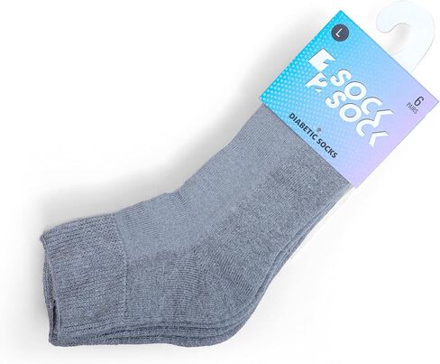 1SOCK2SOCK 6 Pack Diabetic Quarter Socks For Men and Women, Therapeutic, Non-Binding Circulatory, Silky Soft Cushioned Socks in Kuwait