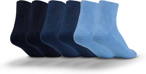1SOCK2SOCK 6 Pack Diabetic Quarter Socks For Men and Women, Therapeutic, Non-Binding Circulatory, Silky Soft Cushioned Socks in Kuwait