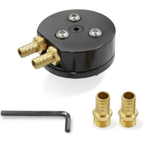 Diesel Parts Fuel Tank Gas/Diesel Integrated Return Dual-Port Sump Kit with Extra Brass Fittings for Airdog or FASS Compatible for Cummins, Duramax, Powerstroke(Black)