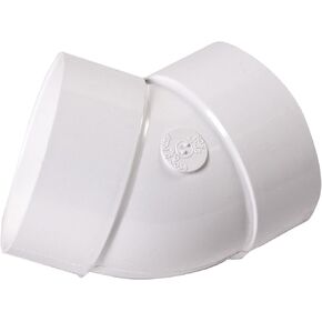 NDS 4P03 PVC 45-Degree Elbow, 4-Inch, for Hub X Hub Solvent-Weld Connections, for Use with 4-Inch Sewer and Drain Pipes, White