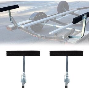 ECOTRIC 24"/61" Pair Boat Trailer Guide Bunk Board Guide-On Rails Galvanized Steel Carpeted Kit w/Hardware