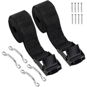 opiytou Battery Hold Down Straps 1" x 4ft for Boats,Battery Tie Down with Cam Buckle,Stainless Steel Bracket and SS Screws Used for Cooler,Battery Box,Fuel Tank,Luggage Belt,RV and More