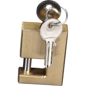Attwood 12044-6 Coupler Security Lock, Locks Trailer Coupler, Solid Brass, Stainless Steel 5/8-Inch Shank, ¼-Inch Shank Diameter