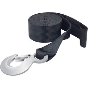 Boat Trailer Winch Strap 2" x 20' with Hook Replacement, 10000 lbs Breaking Strength, Loop End for Boats, Trailer, Wave Runner, Towing, Heavy Duty Equipment