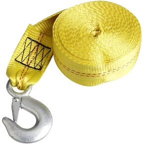 CarBole Trailer Winch Strap with Hook 2" x 20' Breaking Strength 10000 lb Heavy Duty Winch Strap Replacement for Large Boat,Jet Ski,Wave Runner Yellow