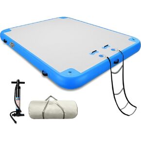 GZKYYLEGS 6ft/8ft/10ft/12ft Floating Dock Water Platform, Multi-People Inflatable Floating Mat, Dock Platform for Lake/Boats/Island/Swimming Pool in Kuwait