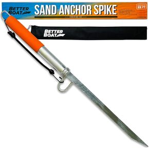 Sand Spike Boat Anchor Pole for Boats Jetski Pontoon Kayak Jet Ski Boating | Large & Small Slide Pole Stick System for Shallow Water Shore, Sandbar, Beach & Land with Bag for Accessories
