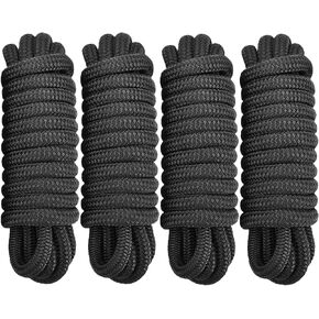 خطوط قفص الاتهام 4 حزم 1/2 "× 20" خطوط قفص الاتهام قارب نايلون مضفر مزدوج مقسمة مسبقًا بحلقة 12 بوصة، سهلة التعامل مع حبال القارب لرسو السفن، خطوط قفص الاتهام من الدرجة البحرية للقوارب 1/2 بوصة خطوط القوارب، J- FM تونثسد