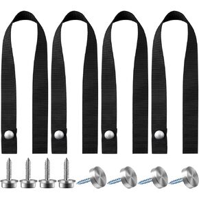codree 4 PCS Pontoon Boat Ladder Strap-18 Inch UV Resistant Boat Ladder Strap with Snap and Screw Stud-Pontoon Boat Accessories for Secure Your Folding Boat Ladder