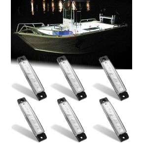 Shangyuan Marine Boat Lights, Utility Led Interior Lights For Boat Deck Courtesy Transom Cockpit Light, 12v Waterproof Marine Lighs For Yacht Fishing Pontoon Boat Sailboat Kayak Bass Boat Vessel, 6Pcs