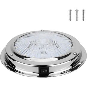 Marine Boat Dome Light 12V LED Boat Interior Lights with Toggle Switch LED Boat Cabin Light with Stainless Steel Surface Mount 5.5 Inches (White)