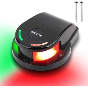 Boat Navigation Lights, Navigation Lights for Boats Led IP67 Waterproof Led Boat Lights for Bow, Ideal for Pontoon, Yacht, Power Boat and Small Boat (Black)