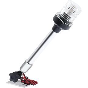 Geloo 12 Inch Boat Navigation Lights, Boat Stern Light, Boat Anchor Lights White LED Fold Down for Pontoon and Fishing Boat Yacht All Round 360° Illumination 3 Nautical Mile