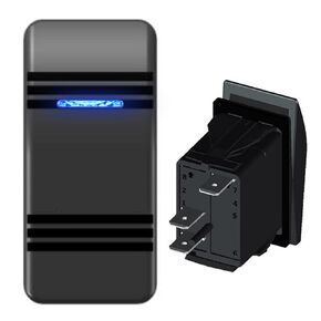 Car-ling 3Pin Boat Rocker Switch 12V 24V On-Off Waterproof Marine Rocker Switches with Blue LED SPST