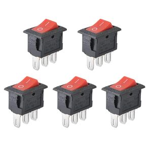 Fielect 1Pcs KCD3 ON/Off Boat Rocker Switch 2Pin 250V/15A 125V/20A Car Boat Red Rocker Switch Toggle