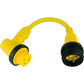ParkPower by Marinco 1RPCRV Right Angle Adapter, 30A 125V Locking/Sealing Connector and 30A 125V Locking Male Plug