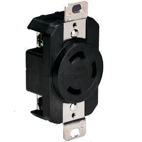 Marinco 305CRRB Marine Electrical Receptacle (30-Amp, 125-Volt, Female, Black)