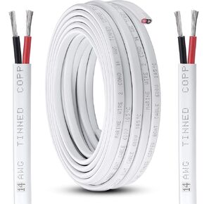 GaiRen 14 Gauge Marine Wire, 50FT Duplex Marine Grade Wire 14AWG Tinned Copper Boat Wiring Cable Electrical Wire for Boat Automotive Outdoor