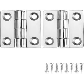 Heavy Duty Boat Hinges Stainless Steel Marine Grade, 1.5 inch x 1.5 inches (38mm X 38 mm), No Noise, 316 Stainless Steel with Screws (2 PCS)