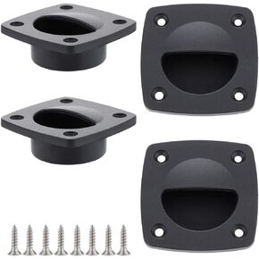 VTurboWay 4 Pcs Nylon Square Flush Pull Handle, Marine Boat Yacht Cabin Accesories, Black