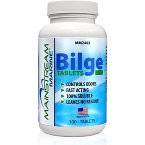 Boat Bilge Cleaner and Degreaser, Biodegradable Boat Cleaning Products, Scum and Odor Remover, 100 Tablet Jar