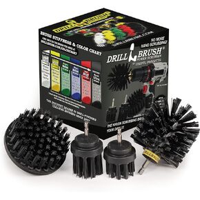 Grill Brush - Detailing Brush Set BBQ Accessories - Ultra Stiff Power Scrub Brush Set - Oil Stain Electric Spin Scrubber - Cleaning Supplies Floor Scrubber - Household Cleaning Tools Power Scrubber