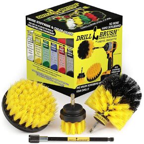 Power Drill Electric Scrubber Spin Brush - BBQ Cordless Drill Cleaning Brush Drill Set - Electric Spin Scrubber Grill Accessories - Grill Brush Cleaning Kit with Extension - Outdoor Cleaning Supplies