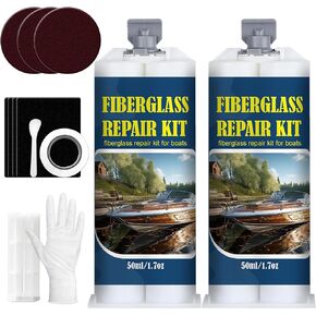 100ml Gel Coat Repair Kit for Boats, 13Pcs Fiberglass Repair Kit for Boats, Boat Gelcoat Repair Kit for Fast Repair Scratches, Chips, and Cracks, Suitable for Fiberglass, Acrylic, Porcelain