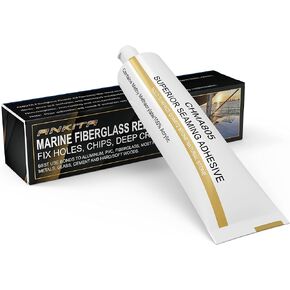 Marine Fiberglass Repair Kit for Boats - Gel Coat Repair kit for Boats - Epoxy Filler for Fiberglass Boats Fix Holes, Chips, Deep Cracks, Chip Fix - White