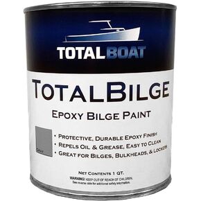 TotalBoat TotalBilge Epoxy Based Bilge Paint for Boat Bilges, Bulkheads, Engine Rooms and Locker Areas (Gray), 1 Gallon (Pack of 1)