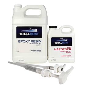 TotalBoat 5:1 Epoxy Resin Kit (Gallon, Fast Hardener), Marine Grade Epoxy for Fiberglass and Wood Boat Building and Repair