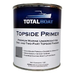TotalBoat Marine Topside Boat Paint Primer for Fiberglass and Wood (Gray, Quart), 1 Quarts (Pack of 1)