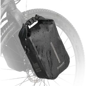 Rhinowalk Bike front fork Waterproof bag Bike Pannier Bag Saddle Bag Fork Bag Rack Bicycle Bag Shoulder Bag 4L for E-Scooter Mountain Bike Accessories -Black