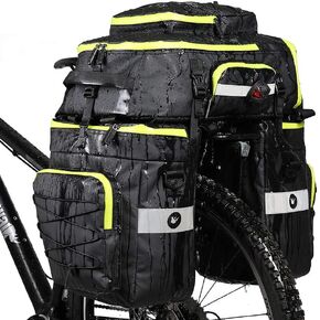 Rhinowalk Bike Bag Bike Pannier Bag Set, for Bicycle Cargo Rack Saddle Bag Shoulder Bag Laptop Pannier Rack Bicycle Bag Professional Cycling Accessories 3 in 1-Black