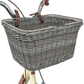 GRANNY SAYS Bike Basket, Wicker Basket for Bike, Hand-Woven Bicycle Basket, Detachable Wicker Front Handlebar Bike Basket