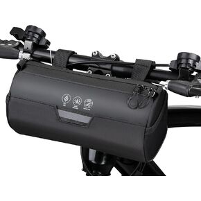 WOTOW Bike Handlebar Bag Waterproof - Bicycle Handlebar Bag with Large Reflective Area & Strips, Bike Front Pouch with Waterproof Zipper Shoulder Strap Removable Straps for Cycling (Cuboid, 2.2L)