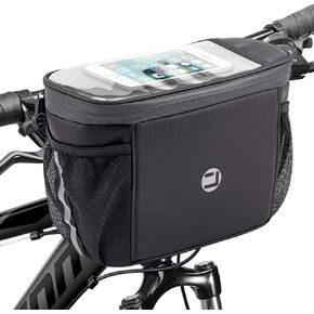 WOTOW Bike Handlebar Insulated Bag, Bike Front Phone Bag Cooler Storage Pouch With TPU Touch Screen Insulation Bicycle Frame Bag Strap On Cycling Accessories for Outdoor Hiking Travel Assistants