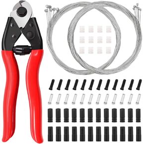 mankk 73PCS Stainless Steel Bike Cable Cutter Wire Cable Cutters Universal Bicycle Brake Cable and Shift Cable with Cable End Caps and O-Rings for Mountain Road Bike Bicycle M-111