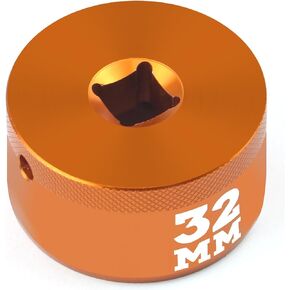 Sporthfish Fork Topcap Socket, Orange, 32mm 3/8 Drive Flat Socket for Fox 36/38/40 Series Mountain Bike Fork Topcap Nuts